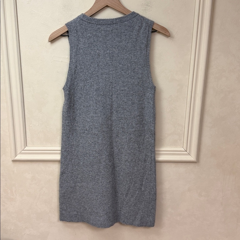 J Crew Sweater Dress Women's Wool Cashmere Blend Sleeveless Grey Pockets - Picture 3 of 3